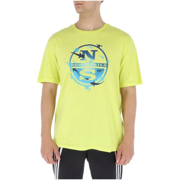 North Sails Compass Shark Tee Short Sleeve Men Yellow Shirts